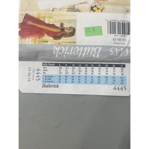 90s Butterick 4445 Sewing Pattern Sizes 14-16-18 Dresses Evening Formal UNCUT - Picture 5 of 6